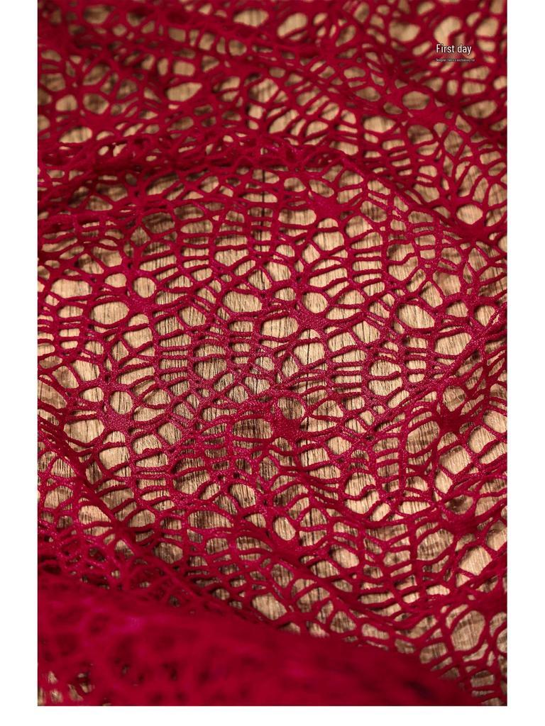 Irregular Large Mesh Crochet Texture Decorative Fabric