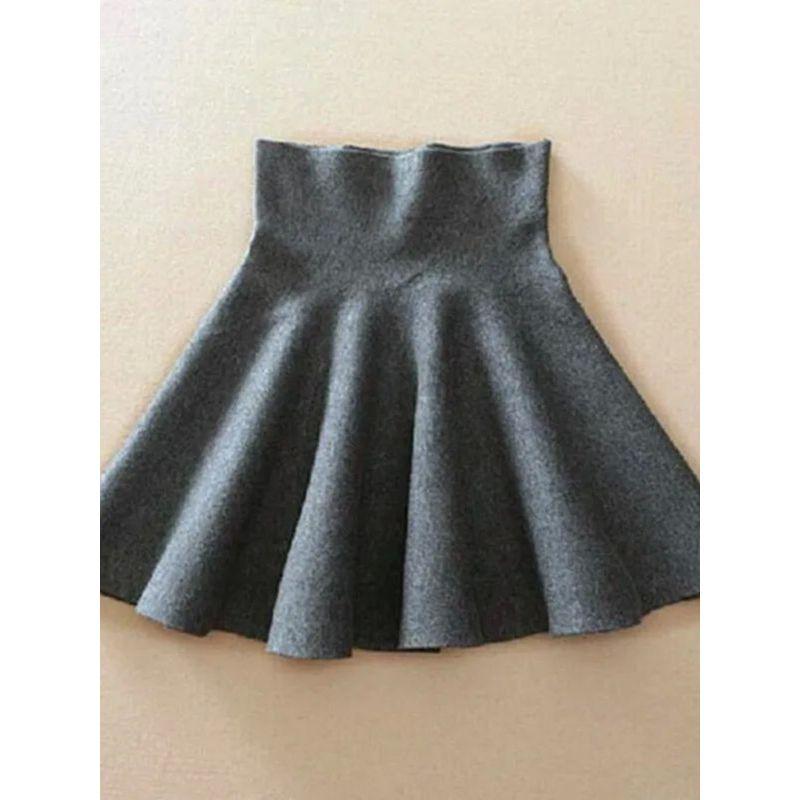 High Waisted Pleated Skirt with Large Hem Women High Waist Big Swing Pleated Skirt