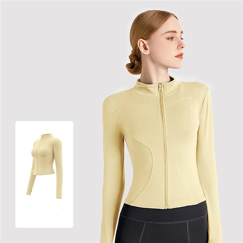 

Женская одежда для йоги с высокой эластичностью, спортивные куртки для бега на открытом воздухе, тонкие фитнес-топы с длинным рукавом однотонные солнцезащитные XXXL жёлтый