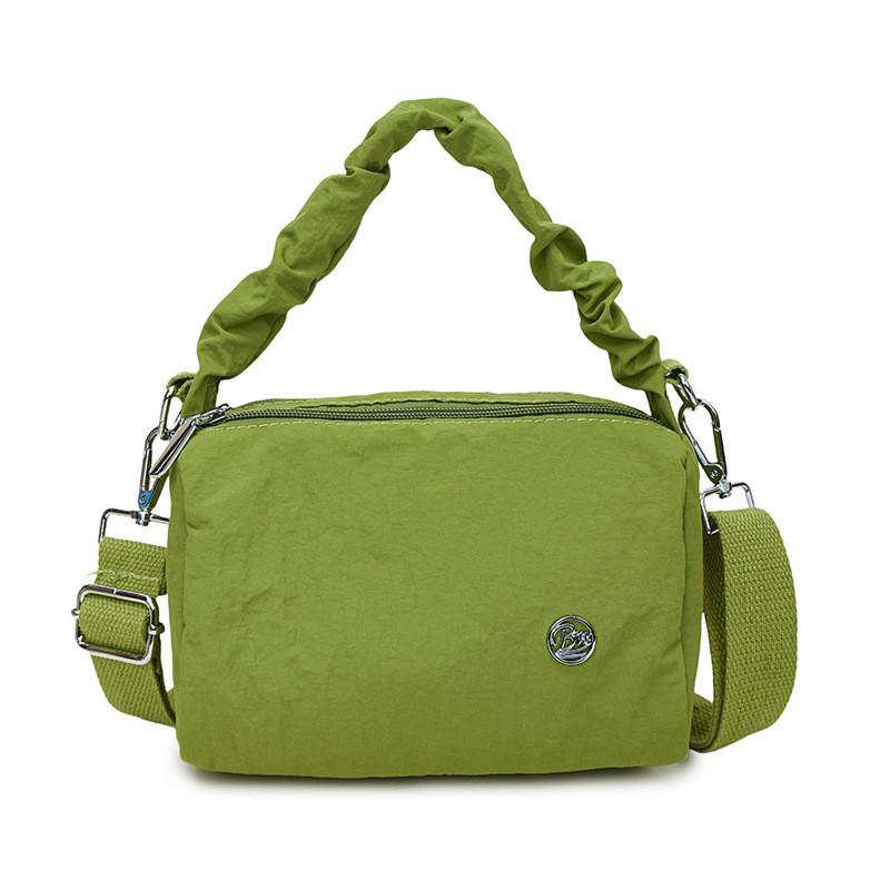 Nylon Boston Shoulder Bag With Zipper Closure For Daily Use