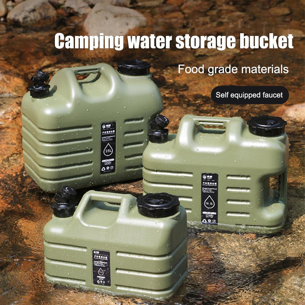 18.5L/11L Camping Bucket Water Storage Large Capacity Water Bag with Detachable Faucet for Camping Fishing Picnic Water Drinking