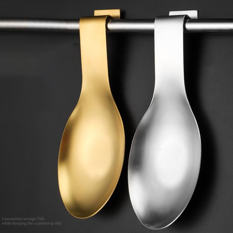 Fish Shape Stainless Steel Spoon Rest Food Clip Pot Spoon Tray Hotel Restaurant Kitchen Utensil Holder Shelf Tray