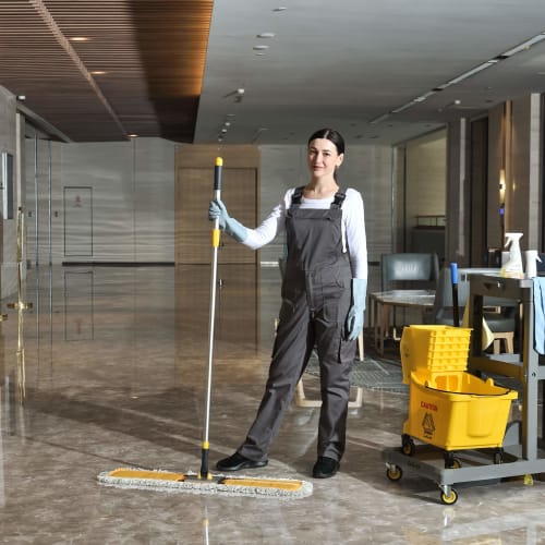 Cleanhome Commercial Mop, 90cm Wide, for Wet and Dry Mopping, Dust Removal, and a Wide Range of Flooring and Gym Mops, Includes Two Replacement Microf