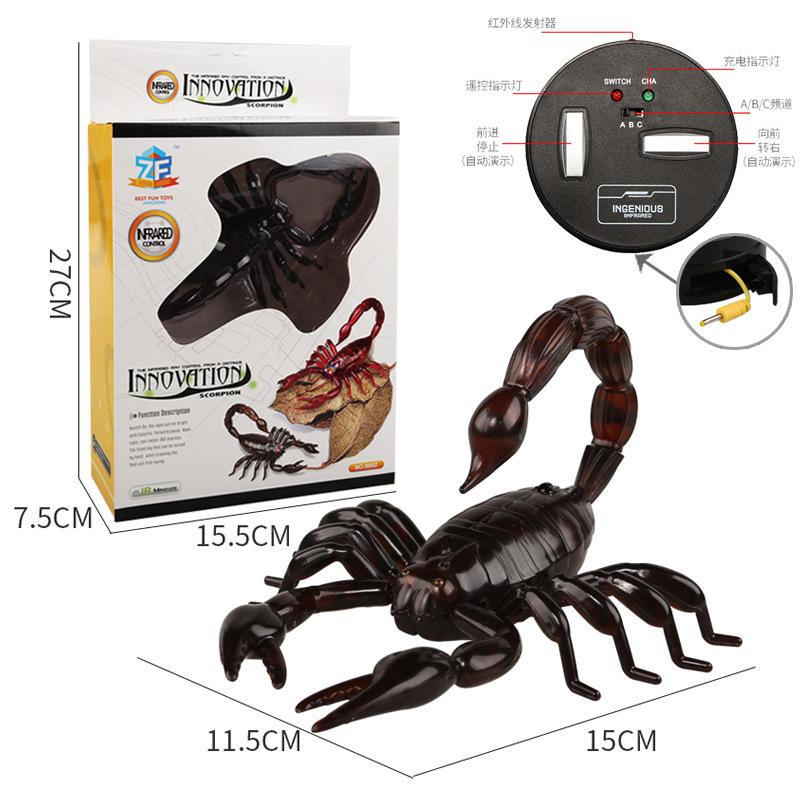 Новинка, игрушка-трюк на дистанционном управлении, симулятор черного скорпиона, насекомое, животное, электрическая модель, детская головоломка, трансграничная горячая распродажа сахар коричневый
