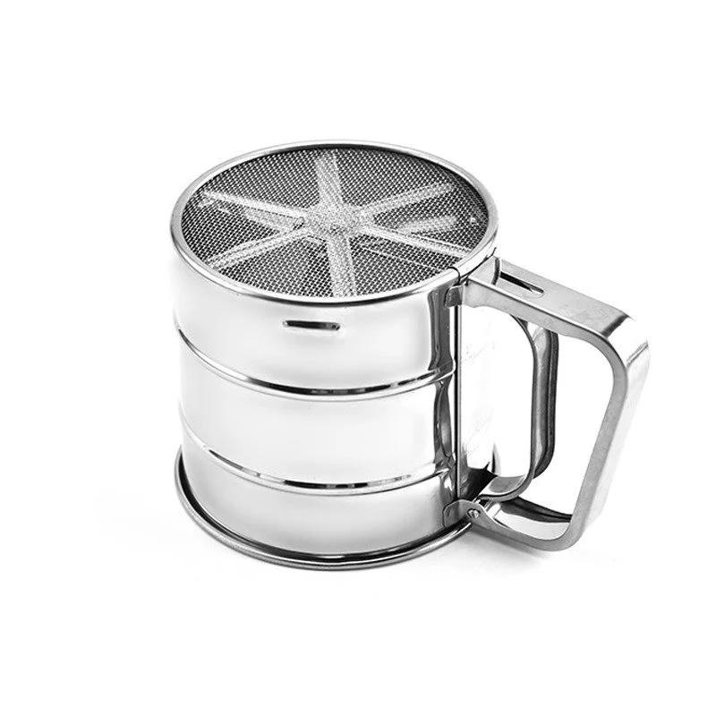 1Pc Stainless Steel Flour Sieve Cup Handheld Flour Powder Shaker Strainer for Baking
