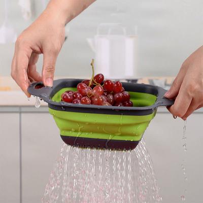 Fruit and Vegetable Basket, Square Drainage Basket, Kitchen Small Tool, Foldable Filter, Foldable Water Filter, Kitchen Supplies
