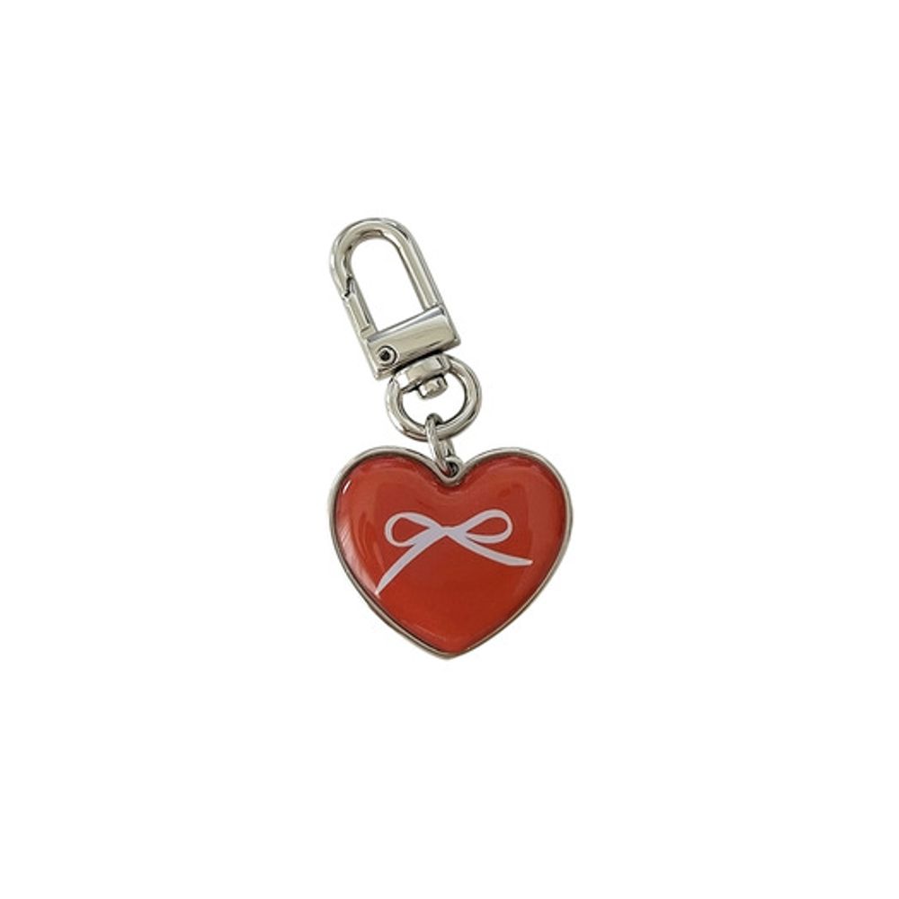 

allthesamestudio Ribbon Heart Epoxy Keychain (Red) Red