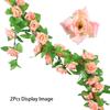 2Pcs 2.3M Rose Artificial Flowers Vine Fake Flower Head for Home Room Decor Garden Wall Wedding Decoration Outdoor Arch Ornament