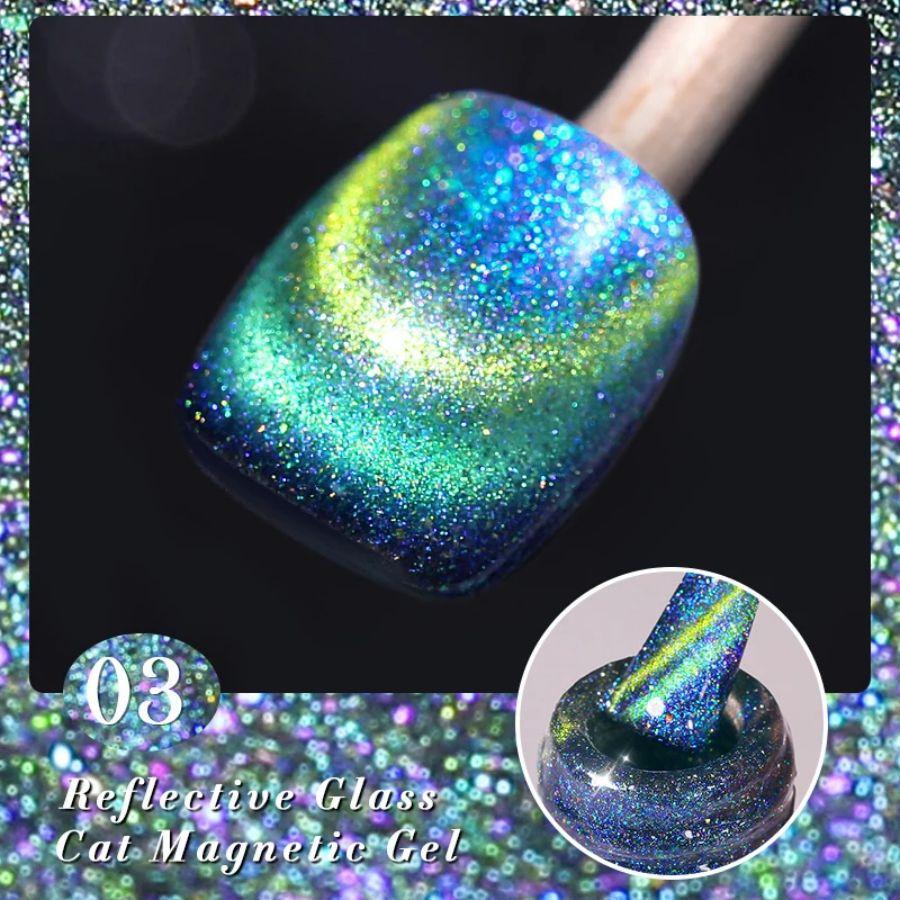 10ML 3D Effect Magnetic Cat Eye Gel Nail Polish Long Lasting Salon Quality Galaxy Firework & Shifting Sand Nail Art UV/LED Cured