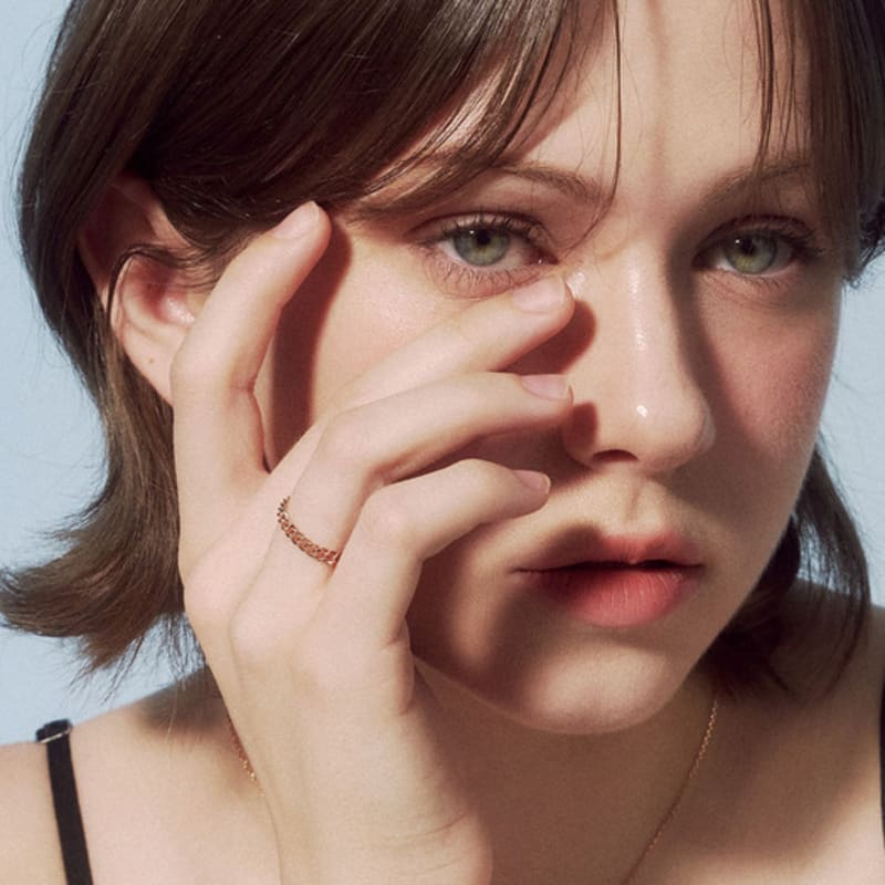 JUDY AND PAUL [925 Silver] Louise Basic All-Silver Chain Ring