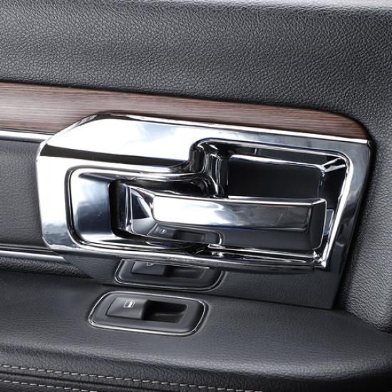 4pcs Interior Door Handle Bowl Cover Trim Frame for Dodge Ram 2011-2017 Chrome