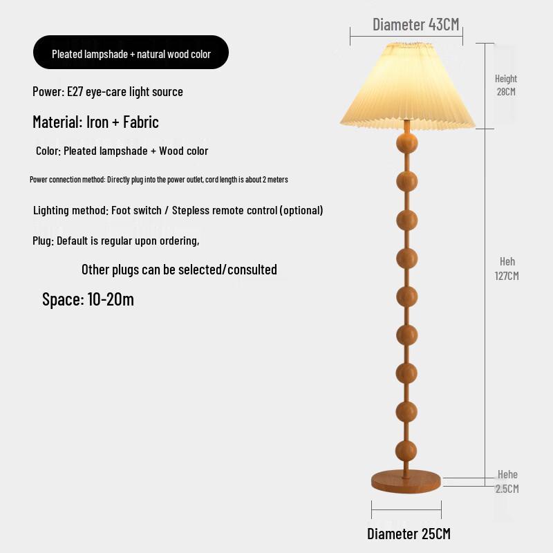 

OEING Mid-Century Pleated Floor Lamp