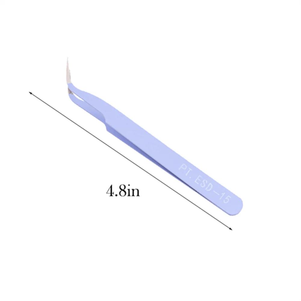 1Pc Stainless Steel Eyelash Extension Tweezers Curved Straight Lashes Tweezer Non-magnetic Eyelashes Nail Makeup Tools Wholesale