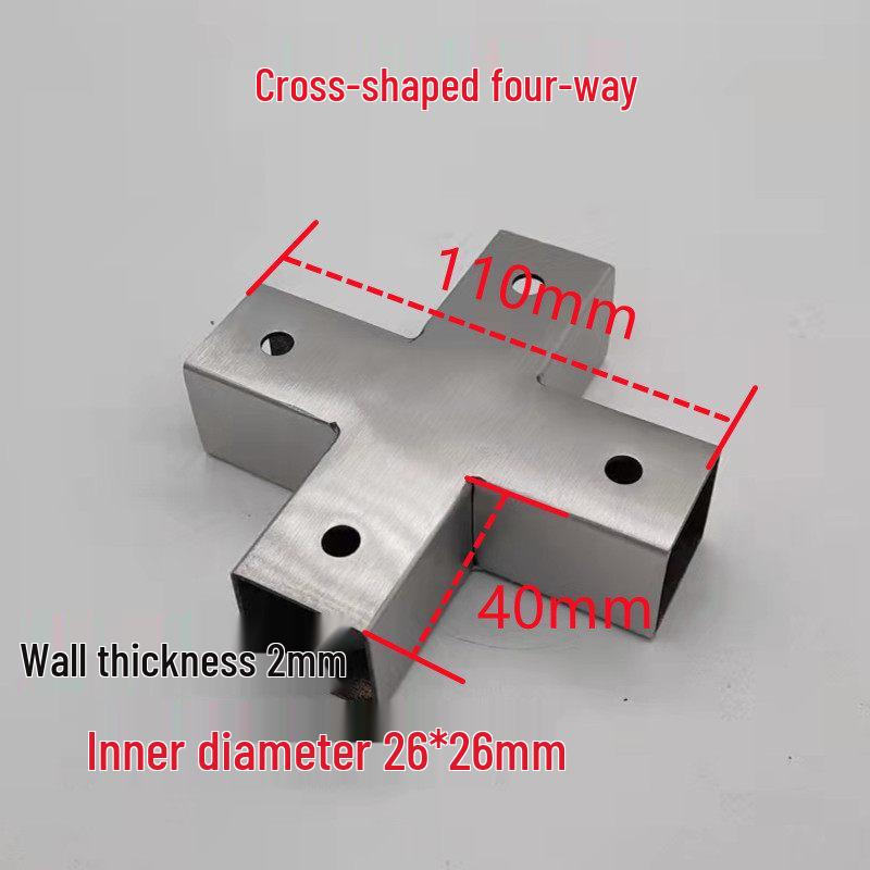 Stainless Steel 25x25 Square Tube Tee Connector for Shelving Display Racks