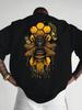 Mens Casual Tshirt Bee  Honeycomb Street Art Graphic Tees Cotton Short Sleeve Tops Summer