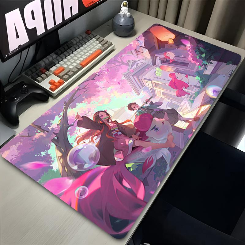 Mouse Pads Gaming Mousepad Kamado Nezuko Computer Desk Mat Office Keyboard Pad Carpet Anime Pc Gamer D-Demon Slayer Mouse Pad