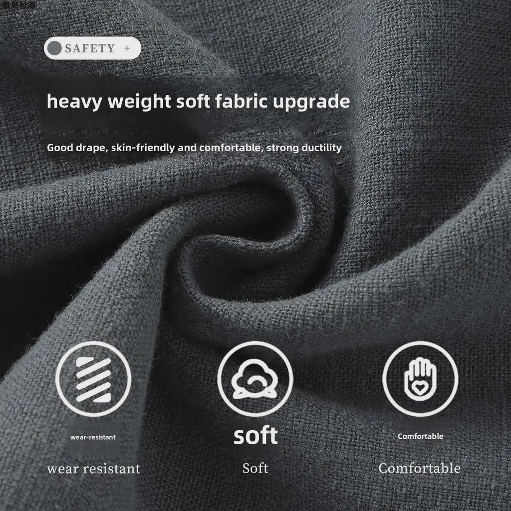 Unisex Breathable Smoky Gray Cotton-Linen Casual Summer Pants