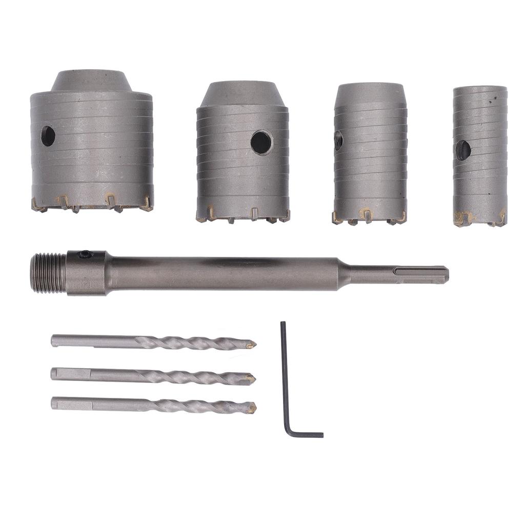 Zestaw otwornic 30mm 40mm 50mm 65mm z 3 wiertłami rdzeniowymi Otwornica do betonu cementu ściany z cegły wiercenie