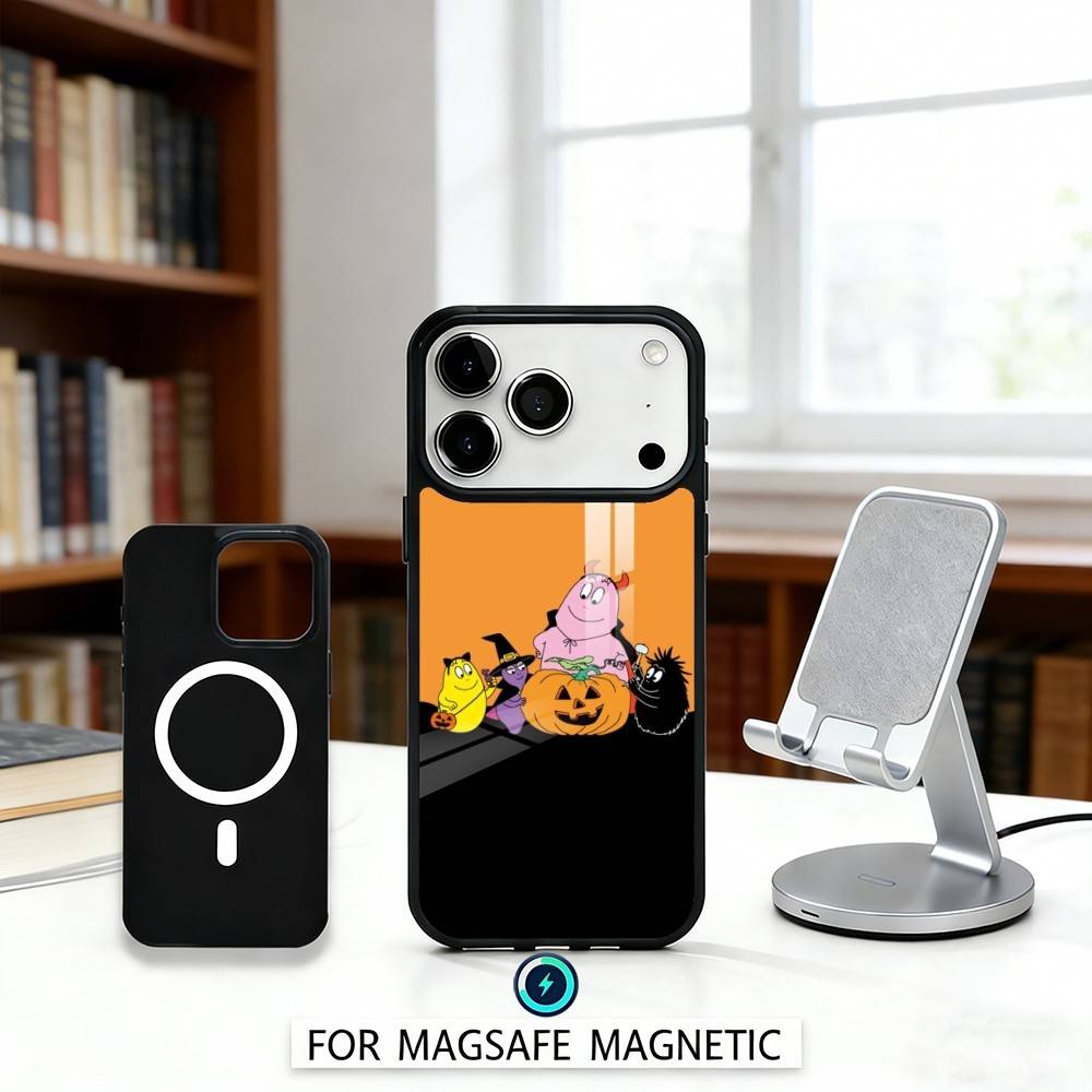 A-Adorable B-Barbapapa Cartoon Phone Case Magnetic For iPhone17 16 15 14 13 12 Pro Max For Magsafe Wireless Charging Cover