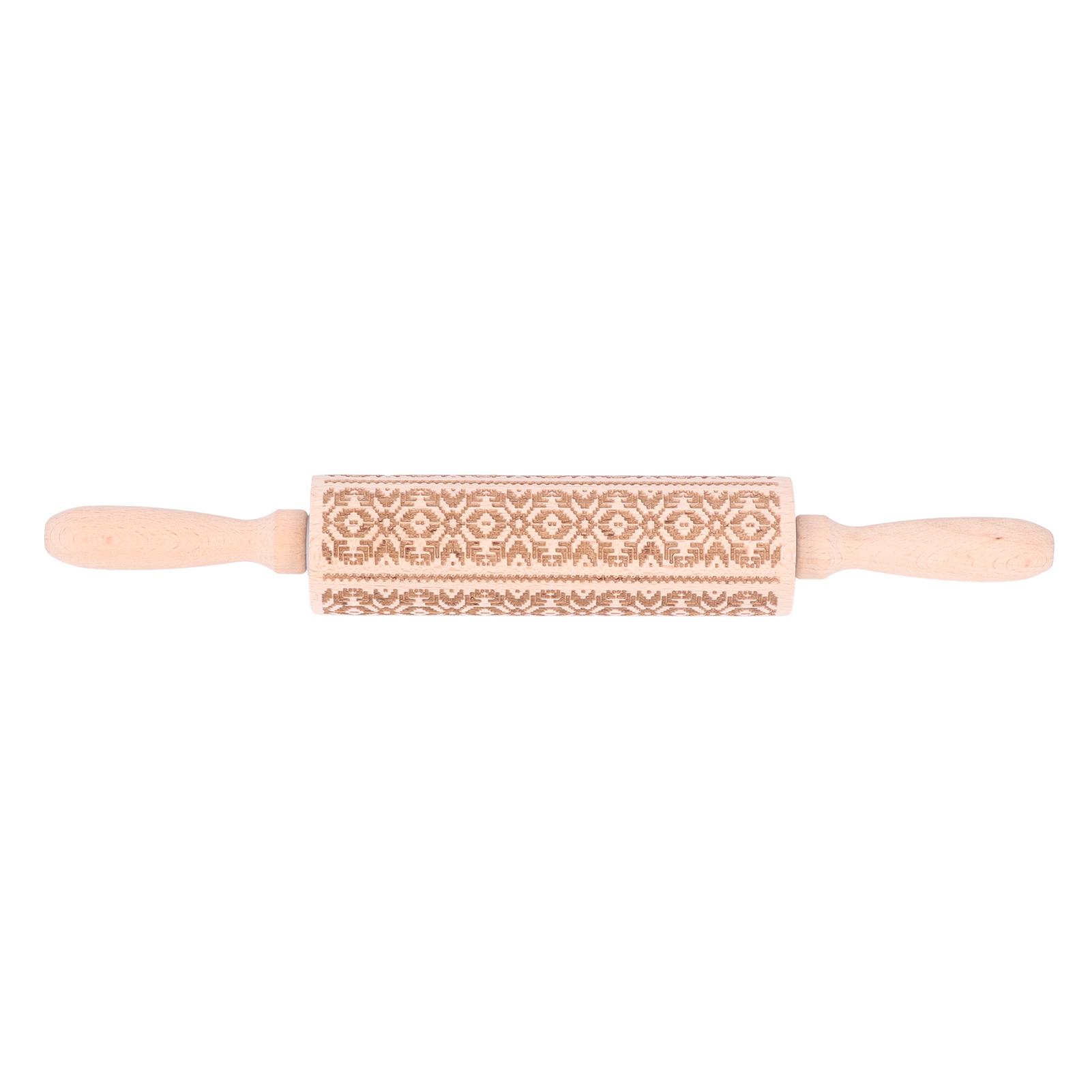 Rouleau à pâtisserie gaufré 35 cm Motif 3D Très résistant à l'humidité Sûr Écologique Contrôle facile Rouleau à pâtisserie de Noël