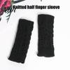 Knitted Arm Warmers for Women Ribbed Wrist Warmers, Stretchy Cable Fingerless Gloves, Lightweight Warm Sleeves Soft Mitten, Half Finger Autumn Winter