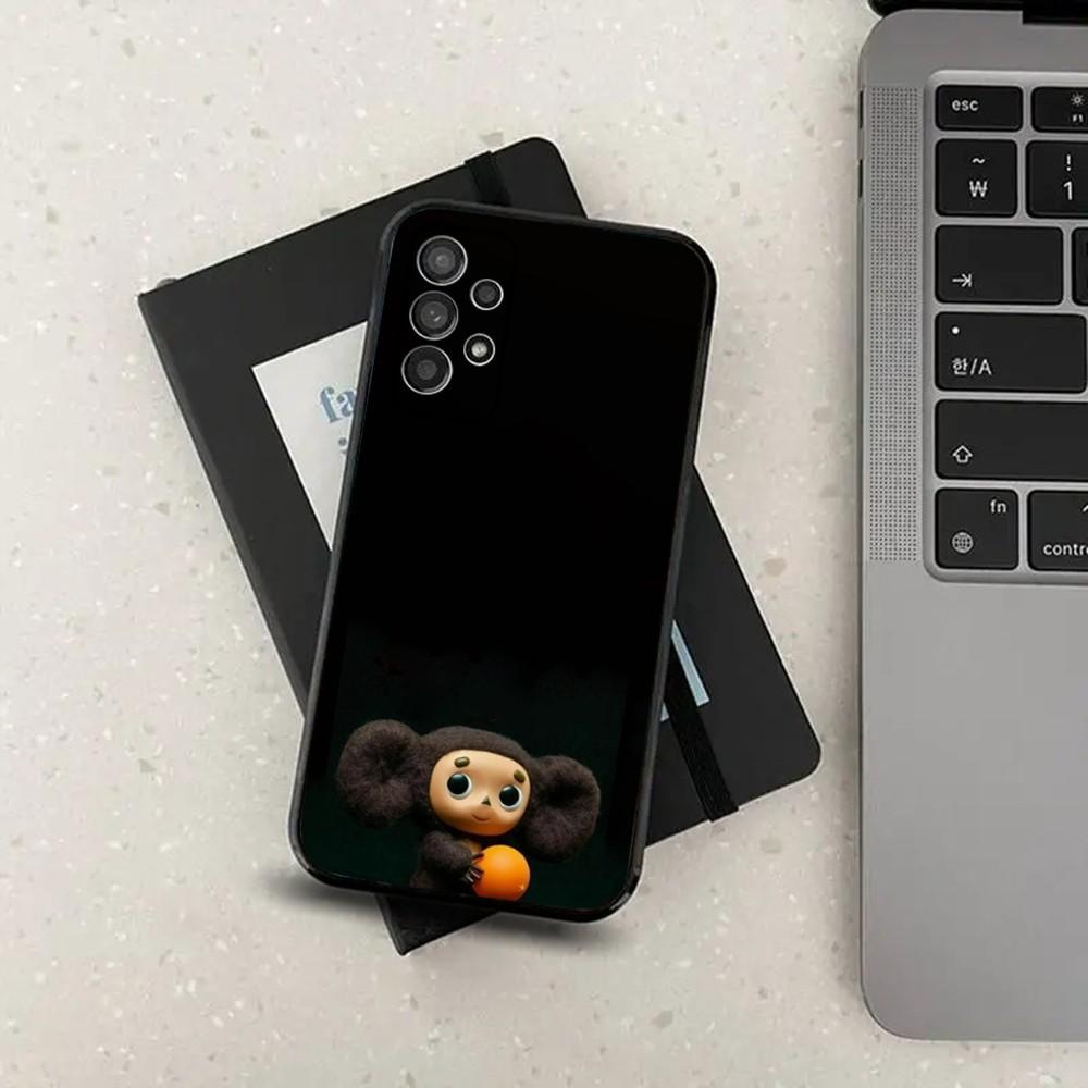 C-Cheburashka Phone Case For Samsung S24,S21,S22,S23,S30,Ultra,S20,Plus,Fe,Lite,Note,10,9,5G Black Soft Cover
