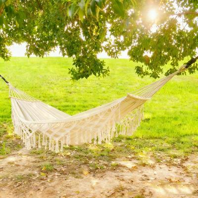 Amaca doppia bohémien con nappe e pali in legno