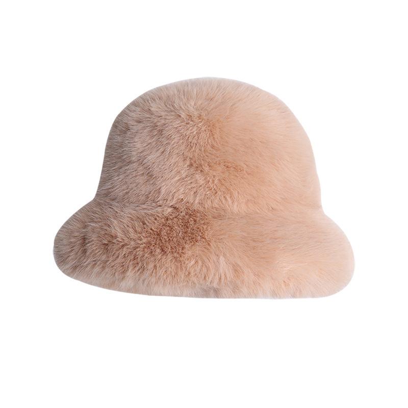 Autumn and Winter Faux Mink Hats for Women High End and Versatile In Winter Plush Fisherman Hats Headwear Warm and Ear Protecting Mongolian Hats