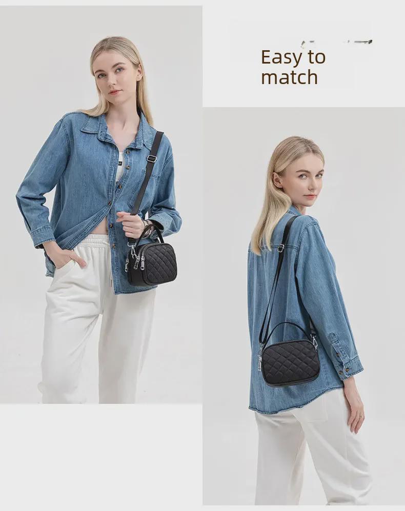 Damen-Umhängetasche mit Rautenmuster für den Frühling – vielseitige modische Handtasche und Kuriertasche für Mädchen