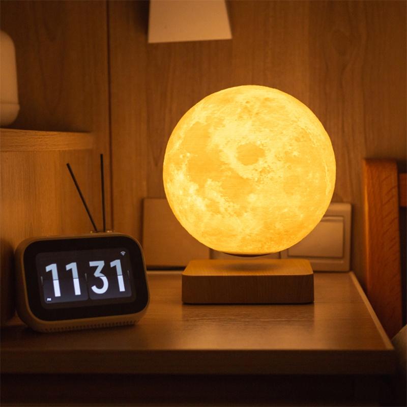 Unique Luminous Office Furniture Decoration Magnetic Levitating Floating LED Jupiter Mars Saturn Moon Reading Light Table Lamp