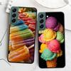 Colorful Ice Cream and Popsicles Phone Case For Samsung Galaxy S22 S25 Ultra S21 S10 Plus S26 Edge S20 S23 S24 FE Cover Sili