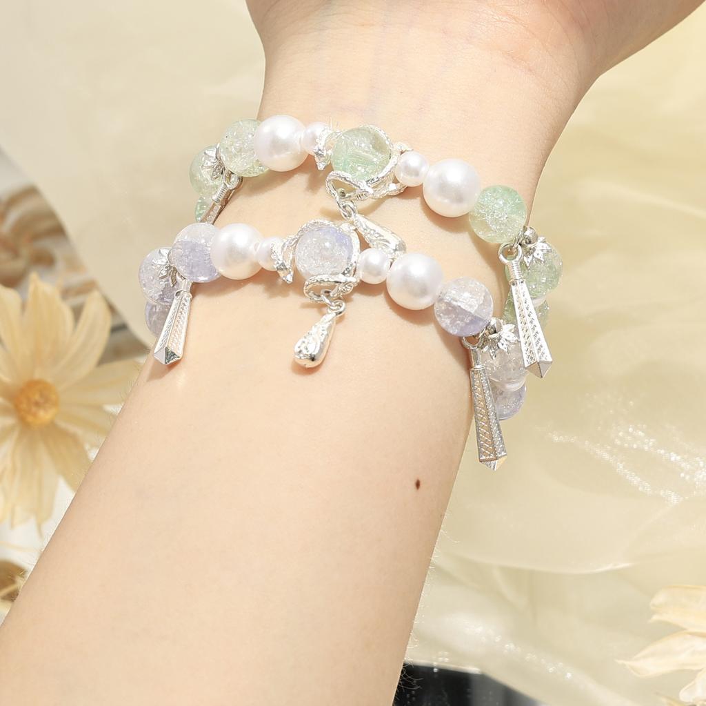 Original Design Pearl Mermaid Tears Super Immortal Starry Sky Beaded Bracelet Female Niche Sweet Mori Girlfriend Versatile Bracelet