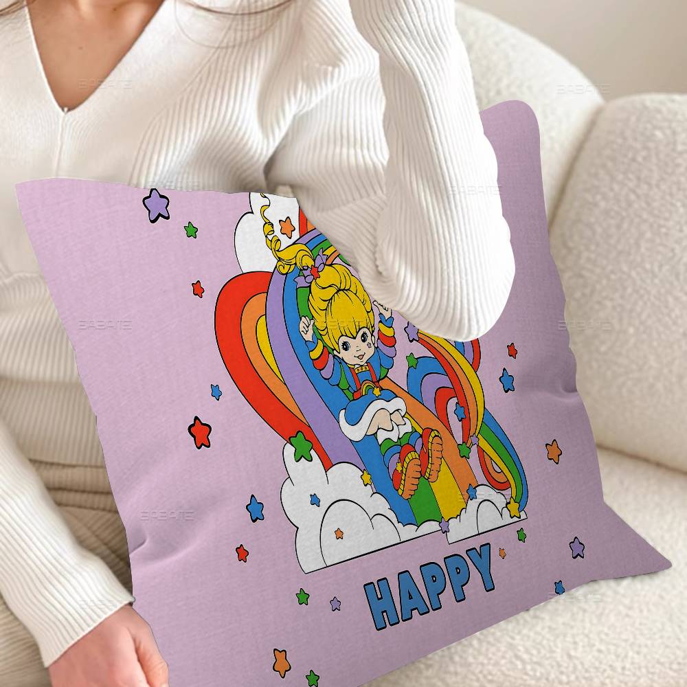 Наволочки Аниме Радуга Брайт Домашнее постельное белье Декоративная наволочка Свадебная Супермягкая наволочка 12x12Inch