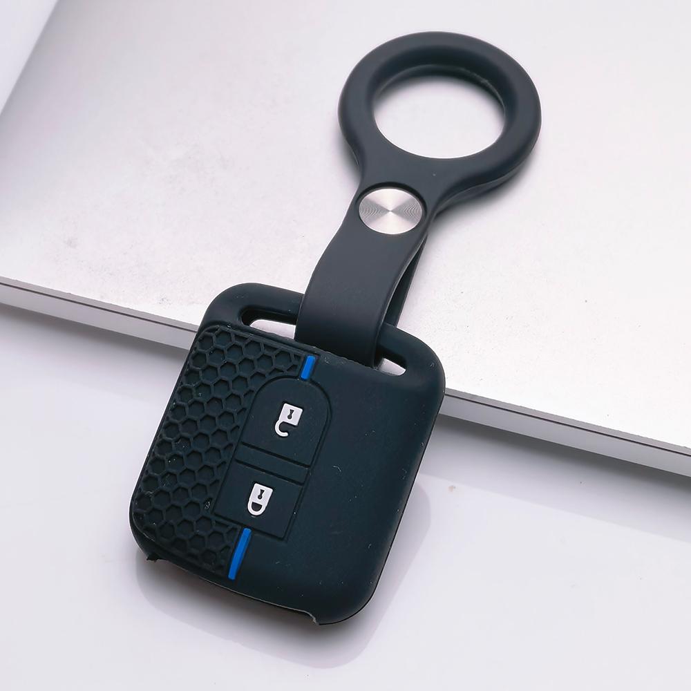 Key Fob Cover for Nissan Qashqai Micra Tiida Sunny Livina Sylphy with Keychain Anti-Scratch Surface Shockproof Structure Soft Grip Texture