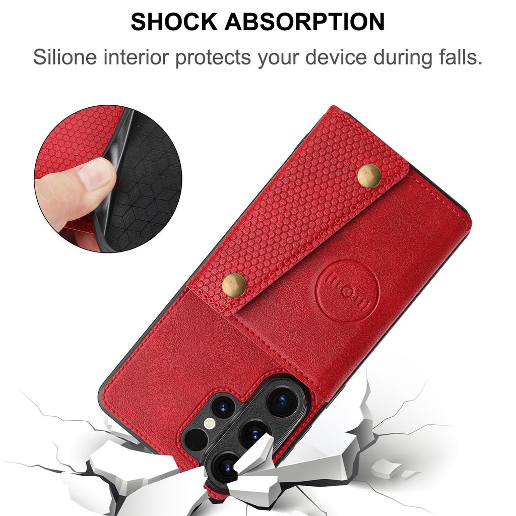 For Samsung Galaxy S26 Ultra Case with Card Slots Kickstand Leather + TPU Phone Cover
