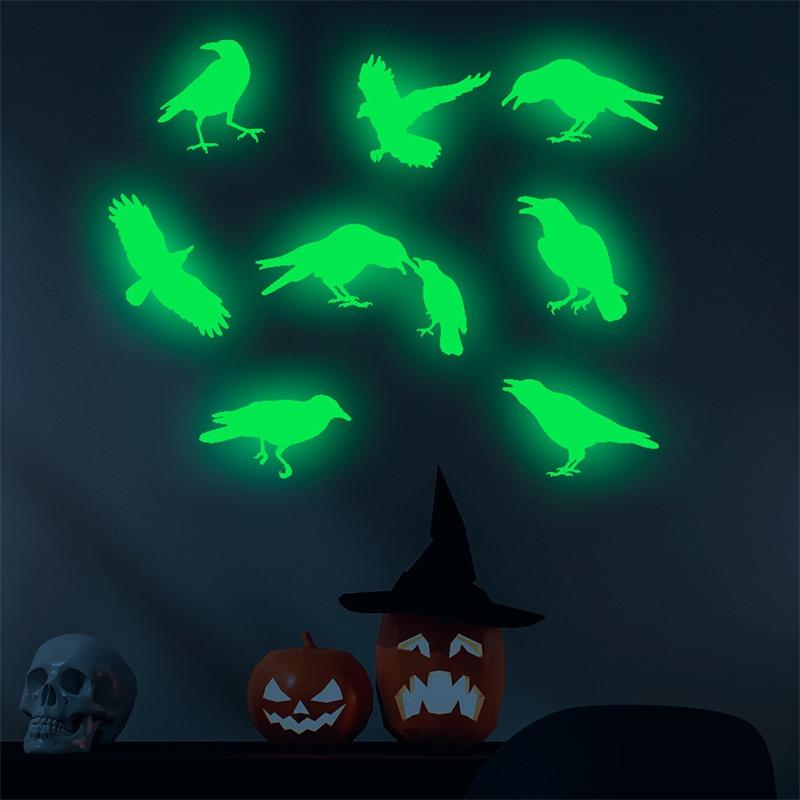 Halloween New Luminous Wall Sticker for Kids Room Bedroom Home Decoration Glow In The Dark Moon Decal Fluorescent Stickers