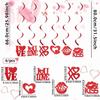High Quality Red Heart Valentine's Day Ornaments DIY PVC Hanging Decorations Love Letter Hanging Swirls Wedding