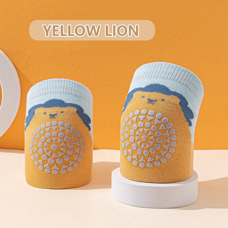 1 Pair Class A Xinjiang Combed Cotton Baby Crawling Knee Pads, Hollow Mesh Anti-Slip Silicone Dot Knee Leg Warmers for Toddler 0-5 Years Four Seasons