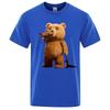 Beautiful Ted Bear Drinking Beer Foster Funny Printed Man Shirt Short Random Sleeves Loose Oversize T Street Hip Hop Shirts