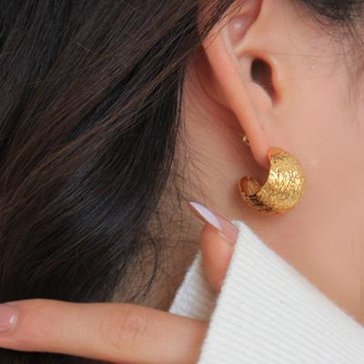 Minimal Design Metal Beans Stud Earrings For Cute Girls  New Fashion Jewelry Party Simple Accessories For Womens