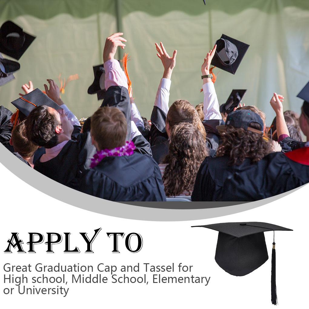 School Graduation Party Tassels Cap Mortarboard University Bachelors Master Doctor Academic Hat NEW Black Mortar Board