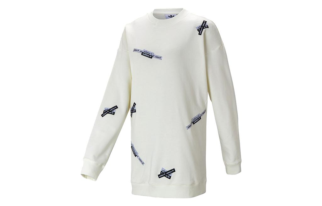 Adidas Originals Pharrell Williams Sweatshirts Women's White Crew Neck Moderate Regular H38831