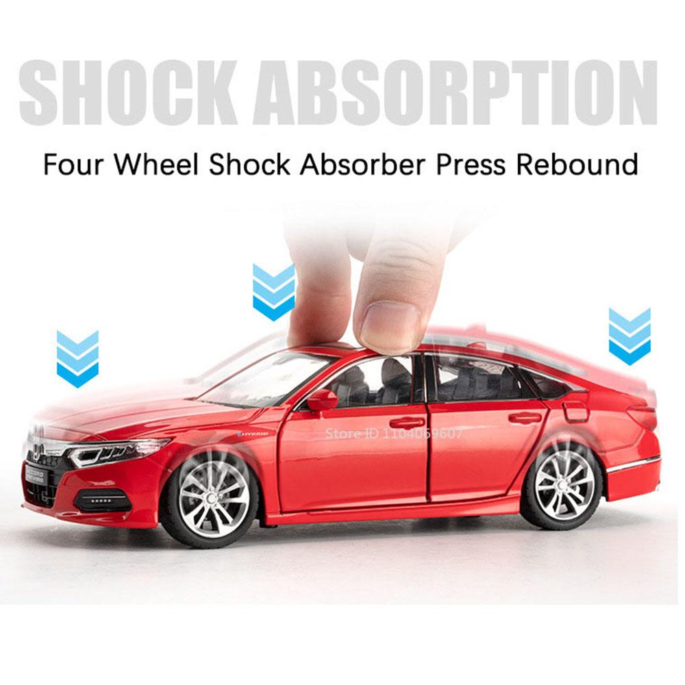 1:24 Scale Honda Accord Toy Model Cars Metal Diecast RAV4 Miniature Models Sound Light Pull Back Doors Opened for Children Gifts