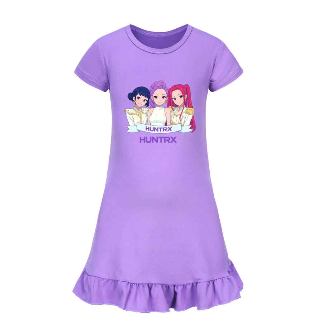 5026 Kids Girls Mira Zoey Rumi Printed Ruffle Short Sleeves Casual Dress