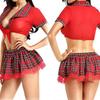 Sexy Cosplay Lingerie School Student Uniform Role Play Costume Women Cute Mini Skirt Tight Blouse Set Porn College Girl Shirts