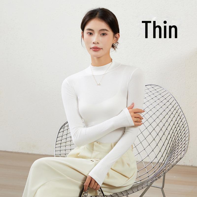 

Женская облегающая рубашка с длинным рукавом и полуводолазкой — незаменимый предмет гардероба на осень/зиму в черном или белом цвете M