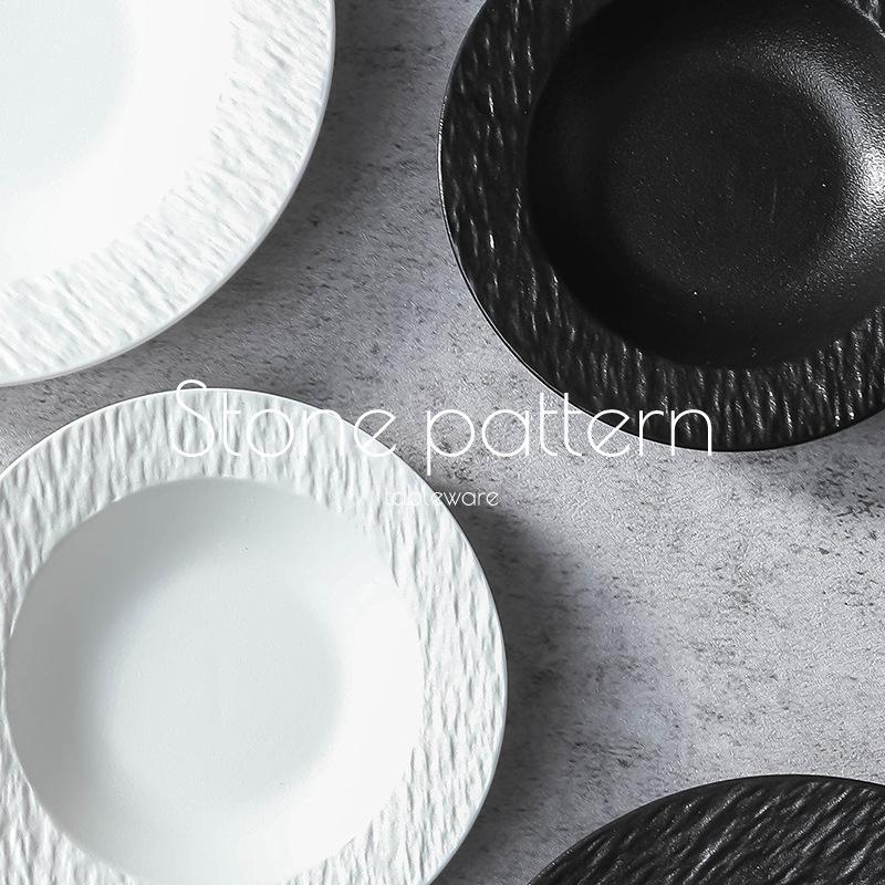 ceramic plates, dinner plates, soup plates, vegetable plates, high-grade restaurants, household round luxury pasta plates.