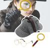 3Pieces Detective Costume Accessories for Adult Teen Detective Hat Magnifying Glass Eyeglass Holmes Detective Kit