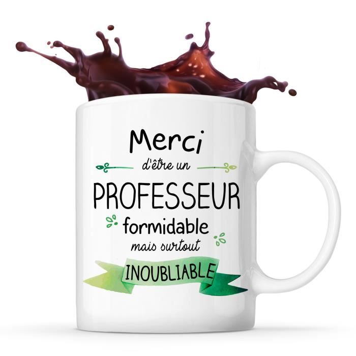 Mug - Merci - Professeur Inoubliable - Céramique - 325 ml - Compatible lave-vaisselle