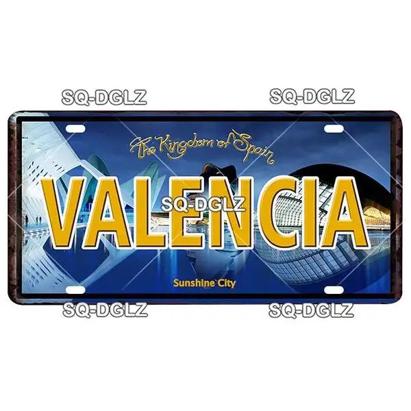 Europe City Plate Metal Sign - Vintage Tin Wall Decor for Bar